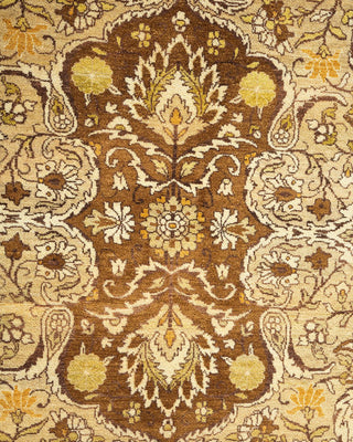 Traditional Mogul Yellow Wool Area Rug 9' 2" x 12' 1" - Solo Rugs