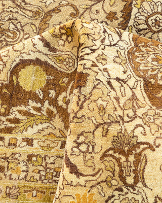 Traditional Mogul Yellow Wool Area Rug 9' 2" x 12' 1" - Solo Rugs