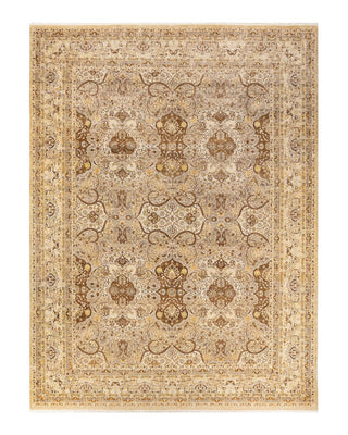Traditional Mogul Yellow Wool Area Rug 9' 2" x 12' 1" - Solo Rugs