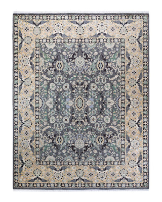 Traditional Mogul Gray Wool Area Rug 8' 1" x 10' 2" - Solo Rugs