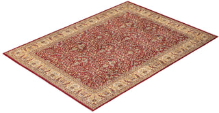 Traditional Mogul Red Wool Area Rug 9' 1" x 12' 7" - Solo Rugs