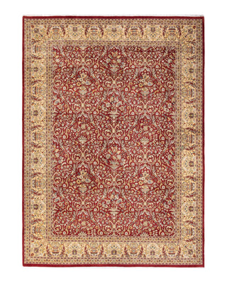Traditional Mogul Red Wool Area Rug 9' 1" x 12' 7" - Solo Rugs