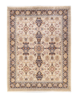 Traditional Mogul Ivory Wool Area Rug 9' 1" x 12' 1" - Solo Rugs