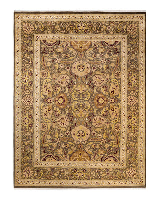Traditional Mogul Brown Wool Area Rug 9' 0" x 12' 1" - Solo Rugs