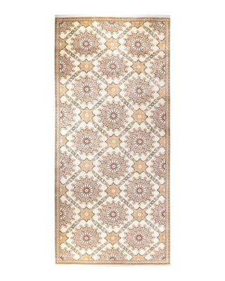 Traditional Mogul Ivory Wool Area Rug 9' 1" x 20' 8" - Solo Rugs