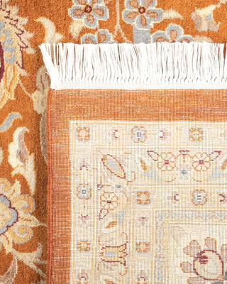 Traditional Mogul Yellow Wool Area Rug 9' 1" x 12' 1" - Solo Rugs