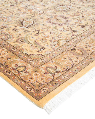 Traditional Mogul Yellow Wool Area Rug 4' 1" x 5' 10" - Solo Rugs