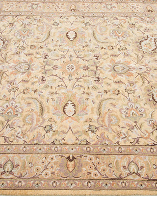 Traditional Mogul Yellow Wool Area Rug 4' 1" x 5' 10" - Solo Rugs