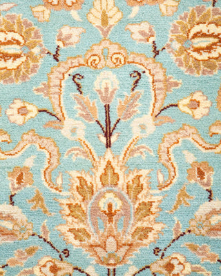 Traditional Mogul Light Blue Wool Area Rug 3' 2" x 4' 10" - Solo Rugs