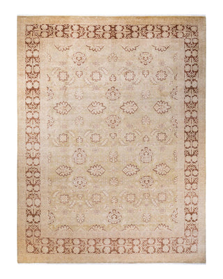 Contemporary Eclectic Ivory Wool Area Rug 9' 1" x 12' 1" - Solo Rugs