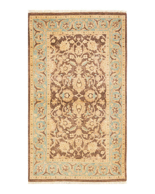 Contemporary Eclectic Brown Wool Area Rug 3' 1" x 5' 4" - Solo Rugs