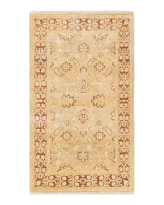 Contemporary Eclectic Green Wool Area Rug 3' 1" x 5' 3" - Solo Rugs