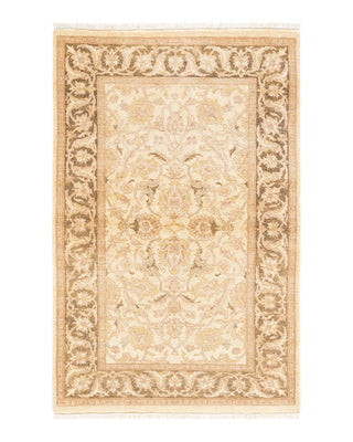 Contemporary Eclectic Ivory Wool Area Rug 3' 3" x 5' 0" - Solo Rugs