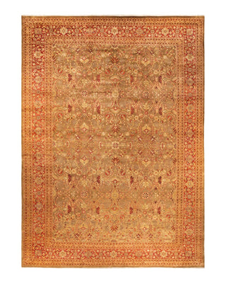 Contemporary Eclectic Yellow Wool Area Rug 12' 0" x 17' 1" - Solo Rugs