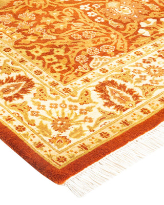 Traditional Mogul Orange Wool Area Rug 3' 1" x 5' 6" - Solo Rugs