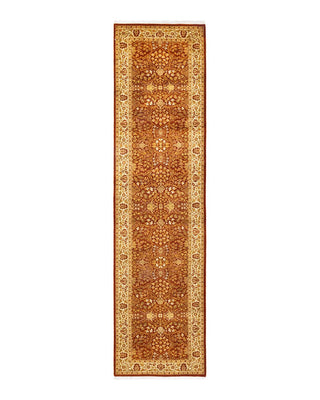 Traditional Mogul Orange Wool Runner 3' 2" x 12' 4" - Solo Rugs