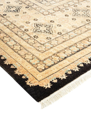 Traditional Mogul Black Wool Area Rug 8' 1" x 10' 9" - Solo Rugs