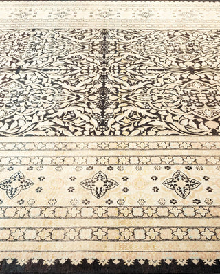 Traditional Mogul Black Wool Area Rug 8' 1" x 10' 9" - Solo Rugs