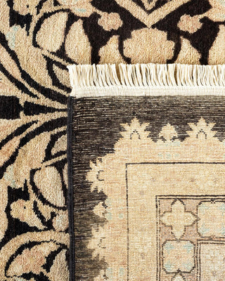 Traditional Mogul Black Wool Area Rug 8' 1" x 10' 9" - Solo Rugs