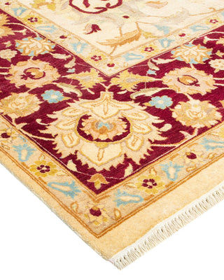 Traditional Mogul Ivory Wool Area Rug 7' 10" x 9' 10" - Solo Rugs
