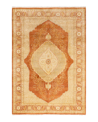 Traditional Mogul Brown Wool Area Rug 6' 3" x 9' 2" - Solo Rugs