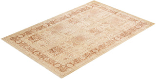 Traditional Mogul Ivory Wool Area Rug 6' 2" x 9' 1" - Solo Rugs