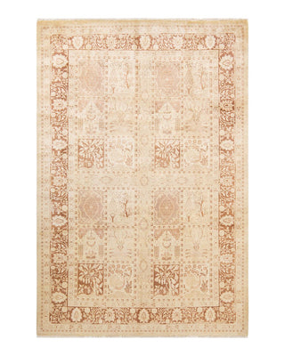 Traditional Mogul Ivory Wool Area Rug 6' 2" x 9' 1" - Solo Rugs