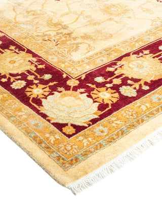 Traditional Mogul Ivory Wool Area Rug 6' 1" x 9' 1" - Solo Rugs