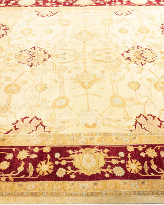 Traditional Mogul Ivory Wool Area Rug 6' 1" x 9' 1" - Solo Rugs
