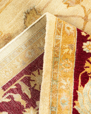 Traditional Mogul Ivory Wool Area Rug 6' 1" x 9' 1" - Solo Rugs