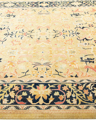 Traditional Mogul Green Wool Area Rug 6' 3" x 8' 10" - Solo Rugs