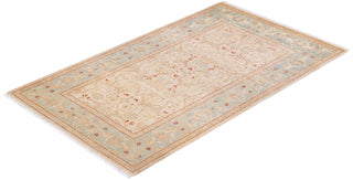 Traditional Mogul Ivory Wool Area Rug 3' 1" x 5' 3" - Solo Rugs