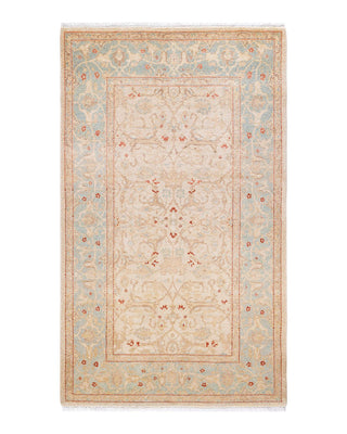 Traditional Mogul Ivory Wool Area Rug 3' 1" x 5' 3" - Solo Rugs