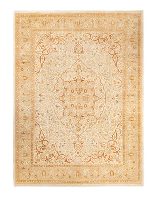 Traditional Mogul Ivory Wool Area Rug 9' 2" x 12' 1" - Solo Rugs