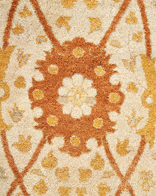 Traditional Mogul Ivory Wool Area Rug 9' 4" x 12' 3" - Solo Rugs