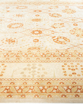 Traditional Mogul Ivory Wool Area Rug 9' 4" x 12' 3" - Solo Rugs