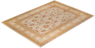 Traditional Mogul Ivory Wool Area Rug 9' 4" x 12' 3" - Solo Rugs