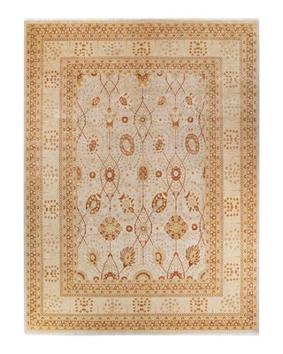Traditional Mogul Ivory Wool Area Rug 9' 4" x 12' 3" - Solo Rugs