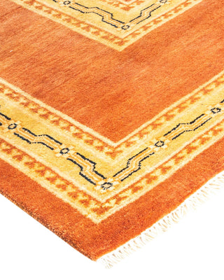 Contemporary Eclectic Brown Wool Area Rug 8' 1" x 9' 10" - Solo Rugs