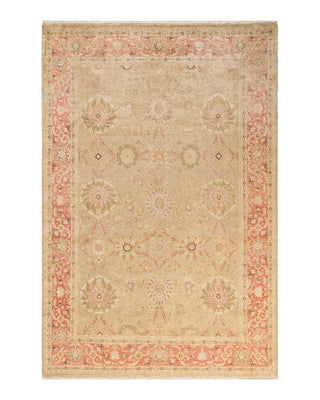 Contemporary Eclectic Green Wool Area Rug 6' 1" x 9' 0" - Solo Rugs