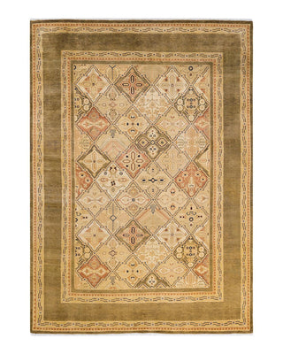 Contemporary Eclectic Green Wool Area Rug 6' 0" x 8' 7" - Solo Rugs