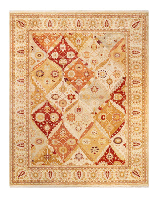 Contemporary Eclectic Ivory Wool Area Rug 9' 1" x 12' 1" - Solo Rugs
