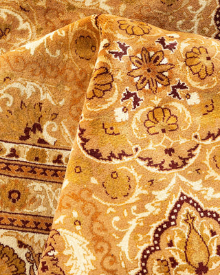 Traditional Mogul Yellow Wool Area Rug 8' 1" x 10' 5" - Solo Rugs
