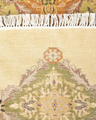 Traditional Mogul Yellow Wool Area Rug 6' 1" x 6' 1" - Solo Rugs
