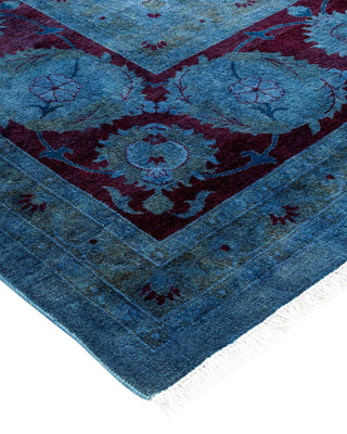 Contemporary Fine Vibrance Blue Wool Area Rug 10' 3" x 14' 2" - Solo Rugs