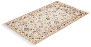 Traditional Mogul Ivory Wool Area Rug 3' 0" x 4' 10" - Solo Rugs