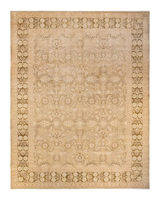 Contemporary Eclectic Ivory Wool Area Rug 9' 1" x 11' 10" - Solo Rugs