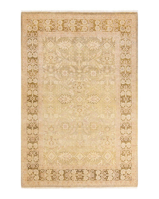 Contemporary Eclectic Green Wool Area Rug 6' 2" x 9' 0" - Solo Rugs