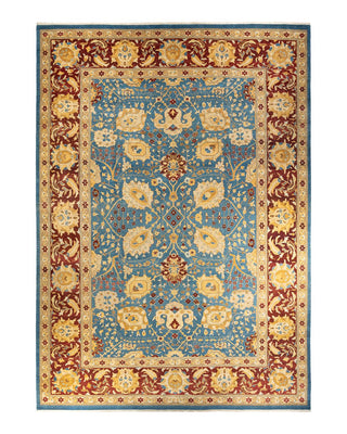 Contemporary Eclectic Blue Wool Area Rug 12' 1" x 17' 3" - Solo Rugs