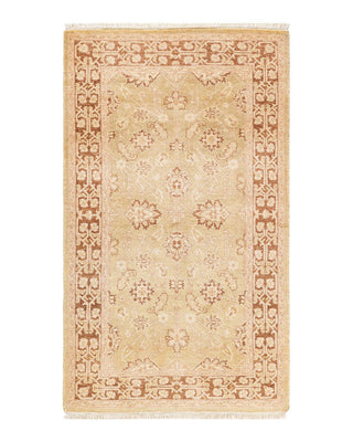 Contemporary Eclectic Ivory Wool Area Rug 3' 1" x 5' 1" - Solo Rugs
